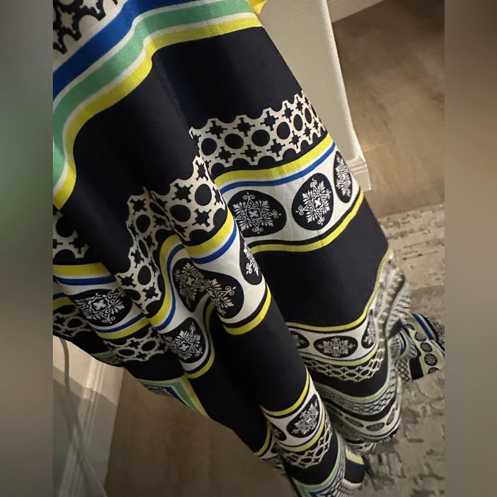 Eliza J NWOT blue and yellow handkerchief halter dress - Picture 4 of 6